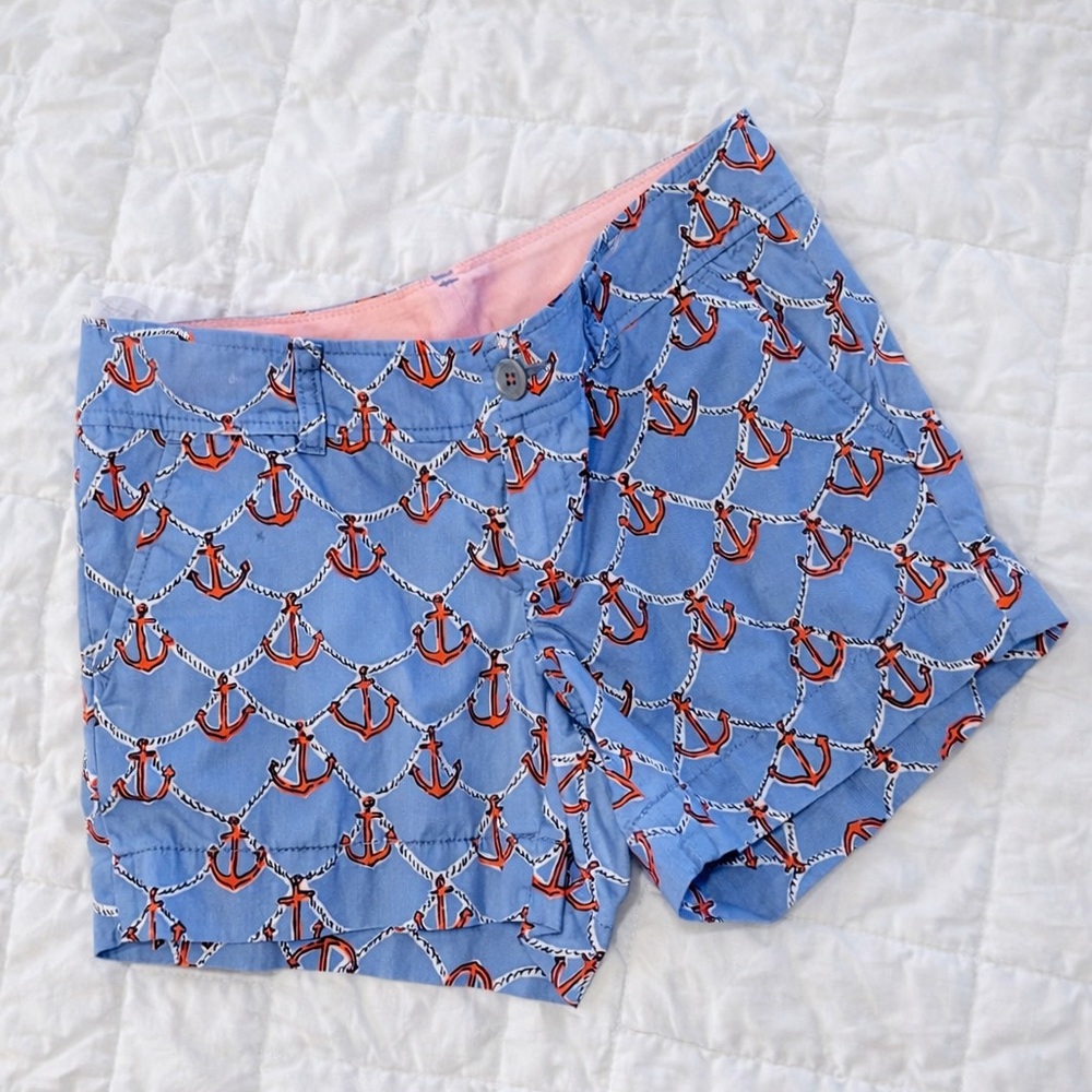 Lilly Pulitzer Callahan Shorts Blue Anchor Nautical Size 0
